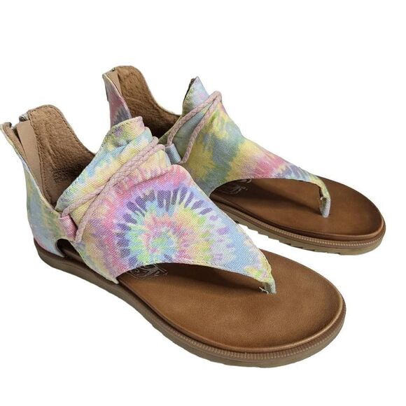 NEW Very G Dusk Tie Dye Pastel Zip Sandals Size 9 - Picture 3 of 11